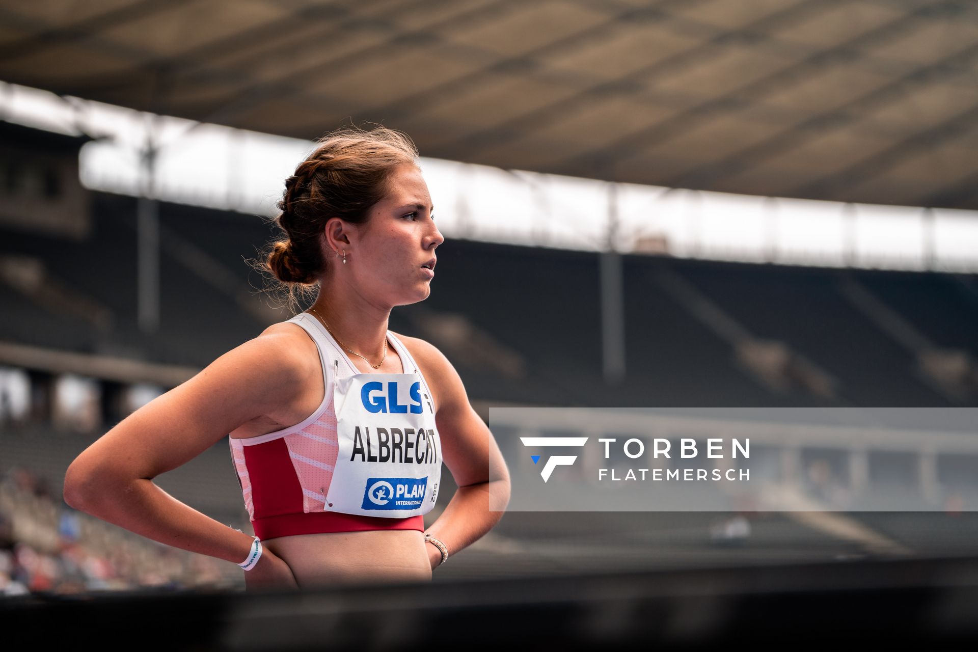 Sophie Albrecht (Sportclub Magdeburg) waehrend der deutschen Leichtathletik-Meisterschaften im Olympiastadion am 25.06.2022 in Berlin